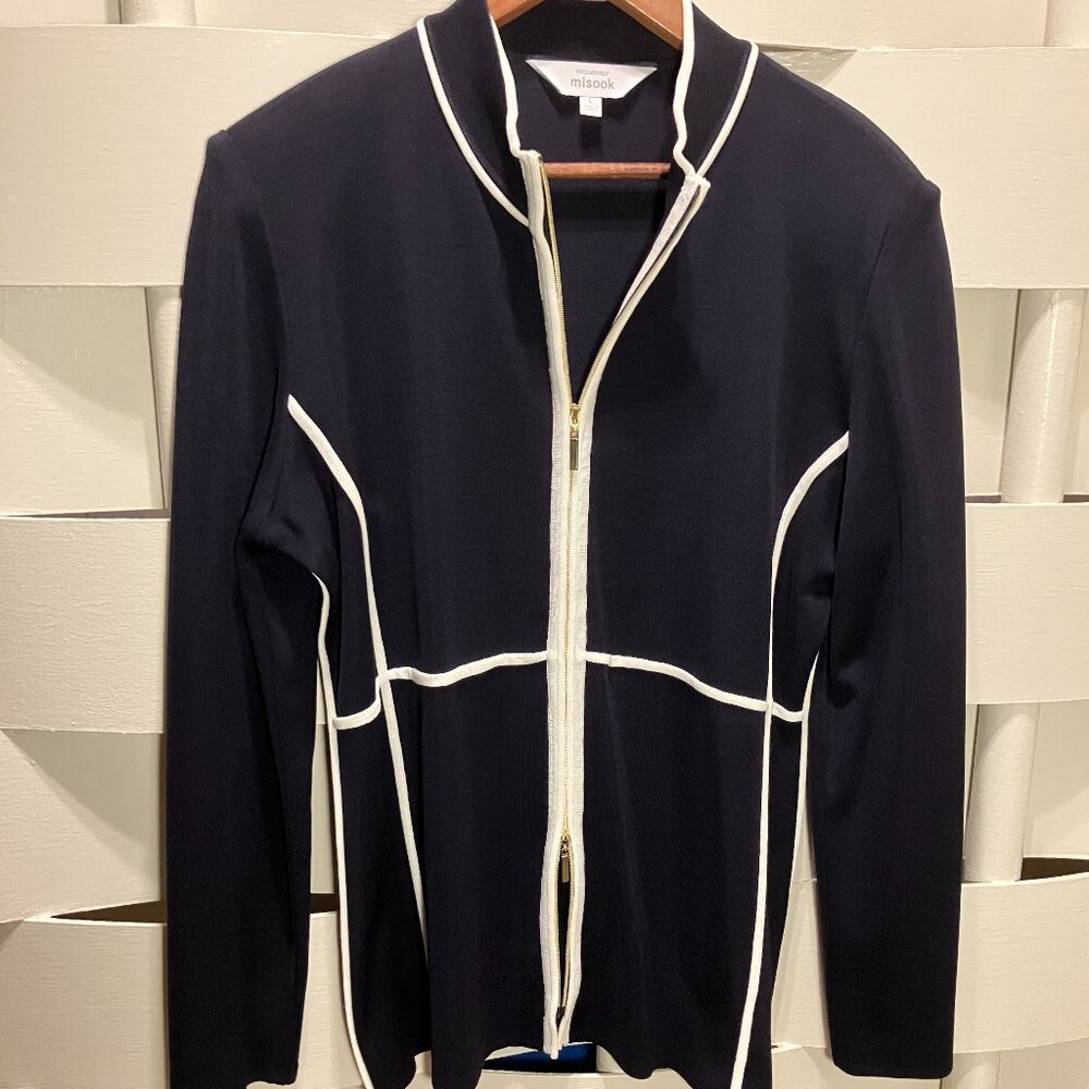 Exclusively Misook Black & White Jacket Large L